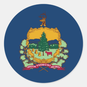Sticker Rond Drapeau du Vermont