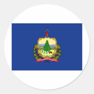 Sticker Rond Drapeau du Vermont