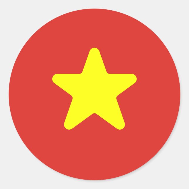 Sticker Rond Drapeau du Vietnam (Devant)