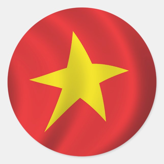 Sticker Rond Drapeau du Vietnam (Devant)