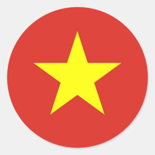 Sticker Rond Drapeau du Vietnam - Quatuor c ỳ Viêt Nam