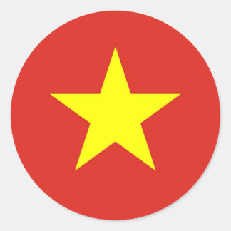 Sticker Rond Drapeau du Vietnam - Quatuor c ỳ Viêt Nam