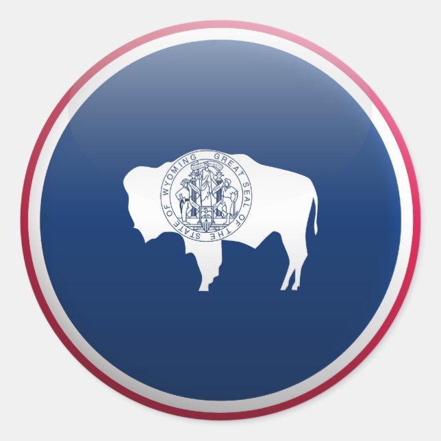Sticker Rond Drapeau du Wyoming (Devant)