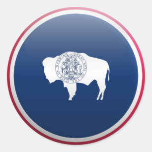 Sticker Rond Drapeau du Wyoming