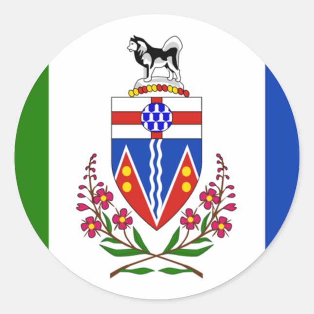 Sticker Rond Drapeau du Yukon, Canada (Devant)