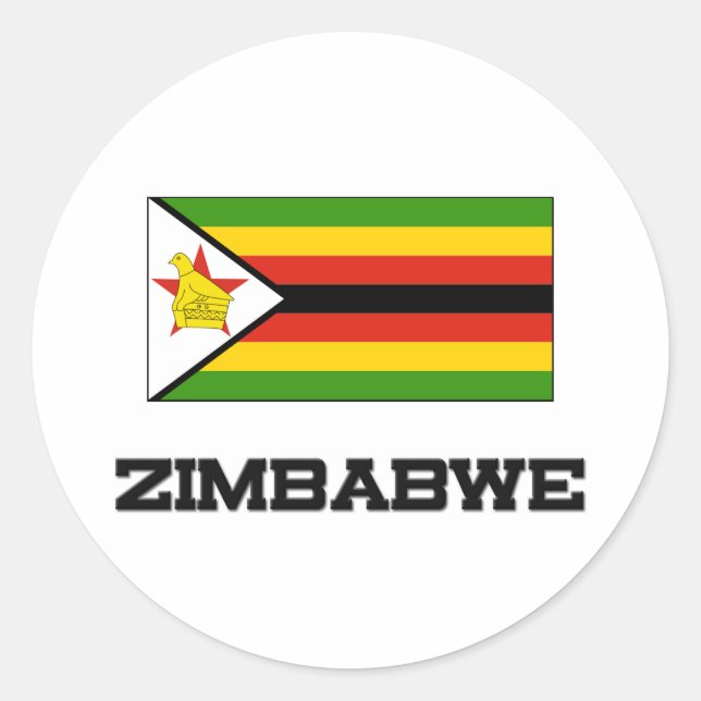 Sticker Rond Drapeau du Zimbabwe (Devant)