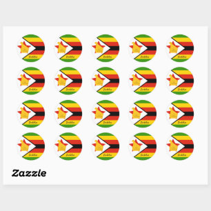 Sticker Rond Drapeau du Zimbabwe & Zimbabwe patriotes, vacances