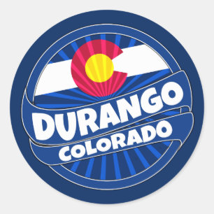 Sticker Rond Drapeau Durango Colorado colonnades collants