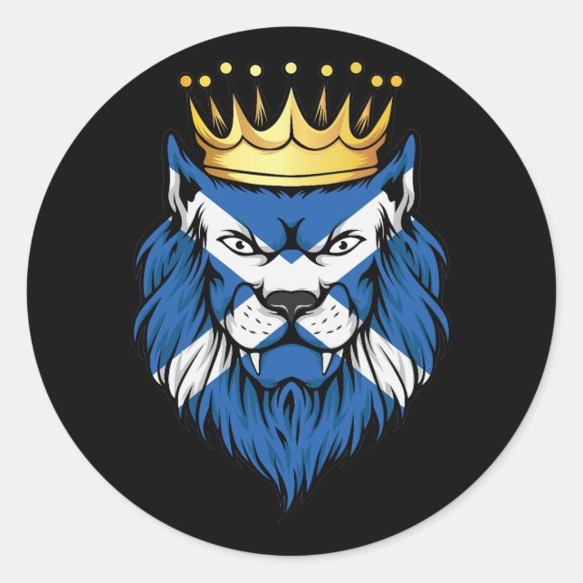 Sticker Rond Drapeau écossais Lion King (Devant)