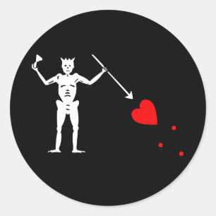 Sticker Rond Drapeau Edward Barbe Noire