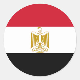 Sticker Rond Drapeau Égypte