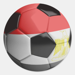 Sticker Rond Drapeau égyptien balle de football