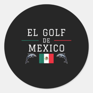 Sticker Rond Drapeau El Golfo De México Golfe Vintage Du Mexiqu