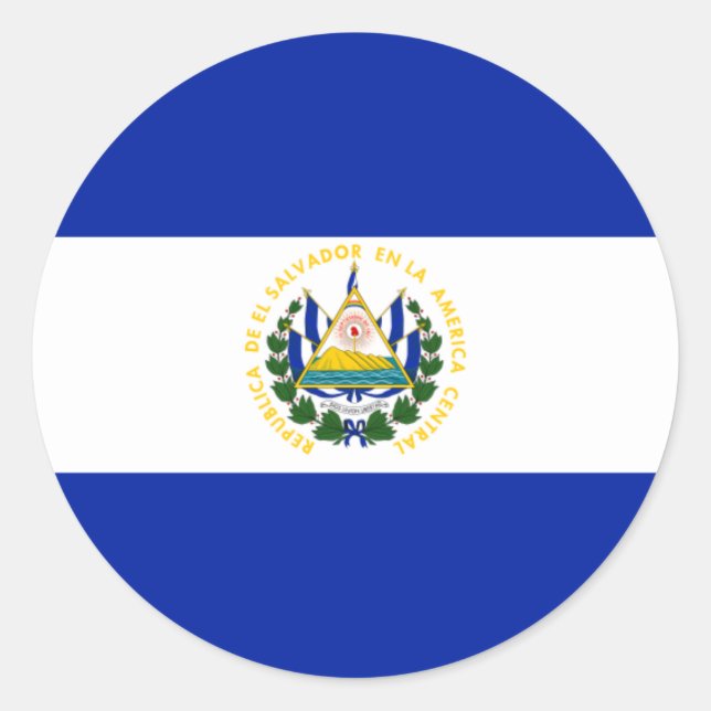 Sticker Rond Drapeau El Salvador (Devant)