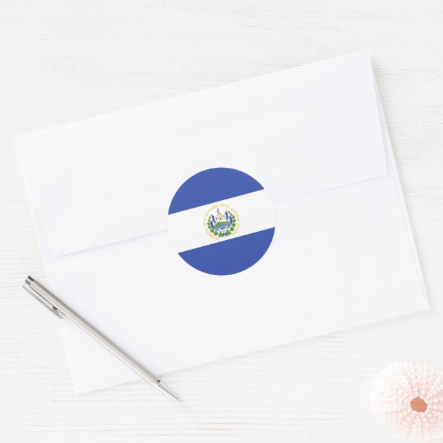 Sticker Rond Drapeau El Salvador (Enveloppe)