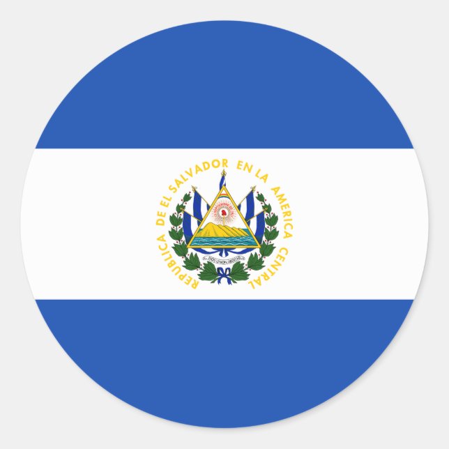 Sticker Rond Drapeau El Salvador (Devant)