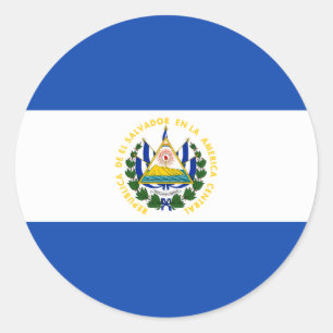 Sticker Rond Drapeau El Salvador