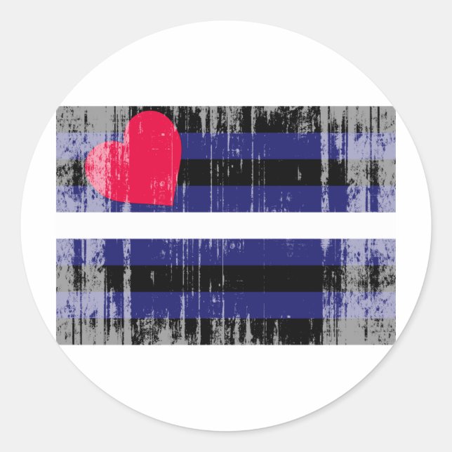 STICKER ROND DRAPEAU EN CUIR DÉTÉRIORÉ (Devant)