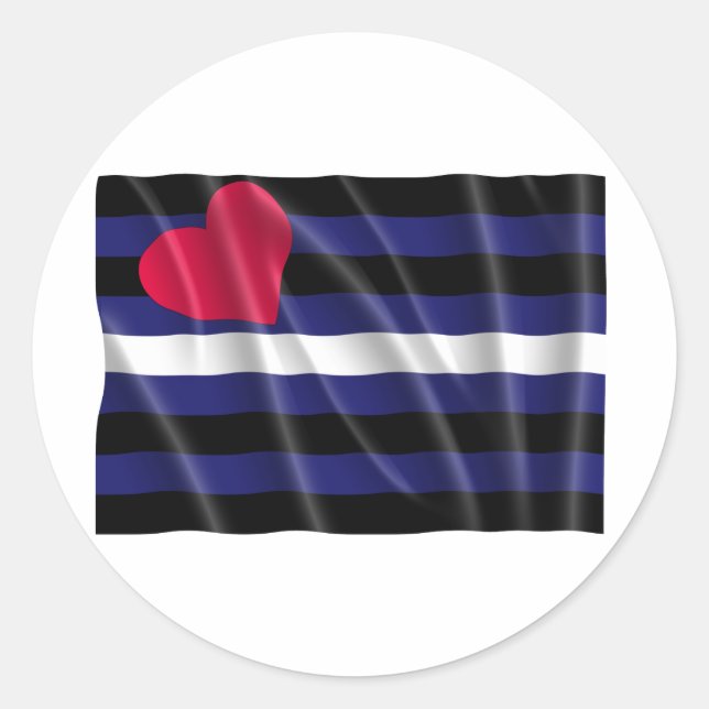 STICKER ROND DRAPEAU EN CUIR FLOTTANT (Devant)