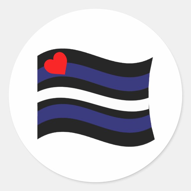 STICKER ROND DRAPEAU EN CUIR QUI FLOTTE (Devant)