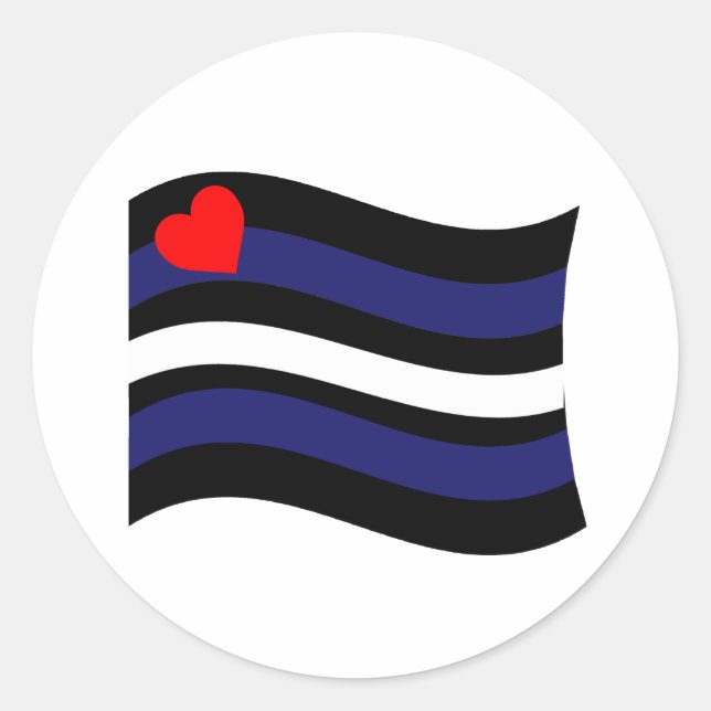STICKER ROND DRAPEAU EN CUIR QUI FLOTTE (Devant)