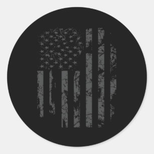 Sticker Rond Drapeau en détresse Militaire américain
