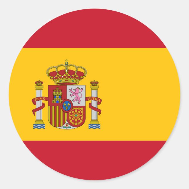 Sticker Rond Drapeau Espagne (Devant)