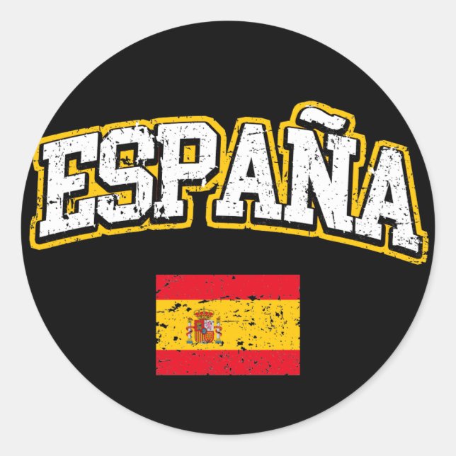 Sticker Rond Drapeau Espagne (Devant)