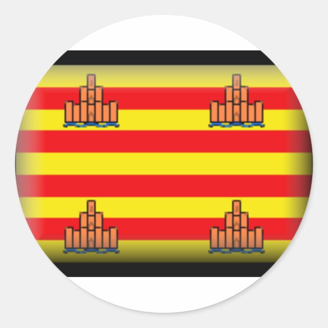 Sticker Rond Drapeau Espagne Ibiza (Devant)