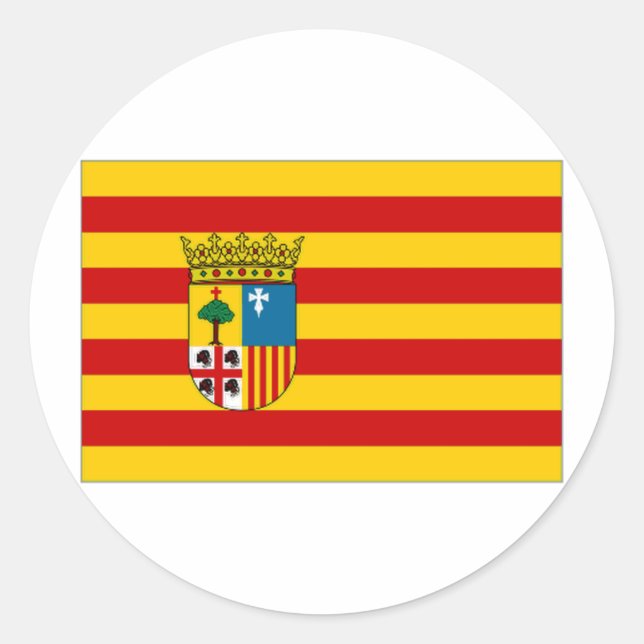 Sticker Rond Drapeau espagnol (Devant)