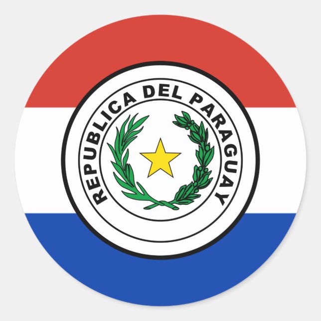 Sticker Rond Drapeau et sceau paraguayens, Drapeau du Paraguay (Devant)