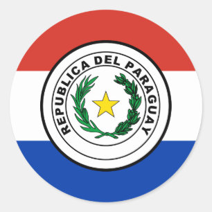 Sticker Rond Drapeau et sceau paraguayens, Drapeau du Paraguay