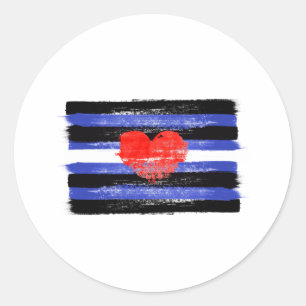 Sticker Rond Drapeau et symbole de fierté en cuir peint