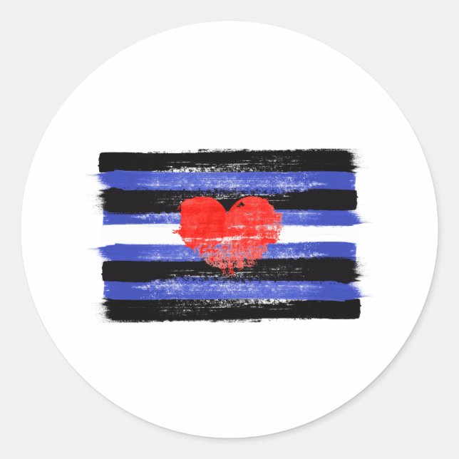 Sticker Rond Drapeau et symbole de fierté en cuir peint (Devant)