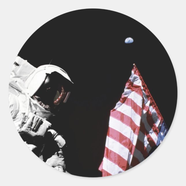Sticker Rond Drapeau et Terre (Devant)