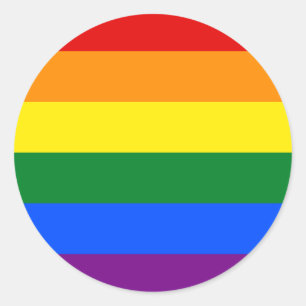 Sticker Rond Drapeau étrange de fierté du transport LGBTQ de