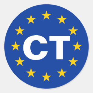 Sticker Rond Drapeau européen Catalogne "CT"