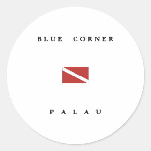 Sticker Rond Drapeau faisant le coin bleu de piqué de