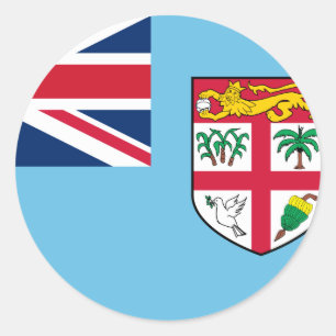 Sticker Rond Drapeau fidjien