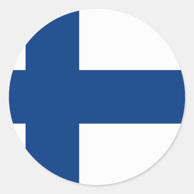 Sticker Rond Drapeau finlandais (Devant)