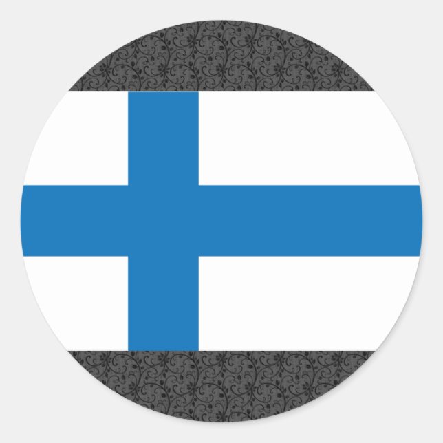 Sticker Rond Drapeau Finlande (Devant)