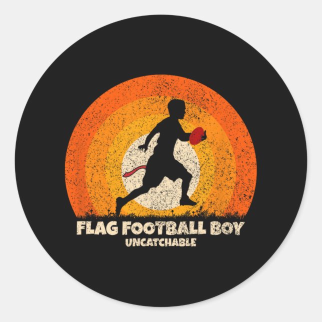 Sticker Rond Drapeau Football Boy Drapeau Uncatchable Football (Devant)