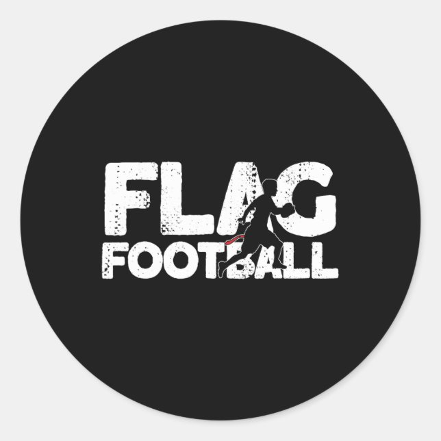 Sticker Rond Drapeau Football Silhouette Sur Drapeau Football (Devant)