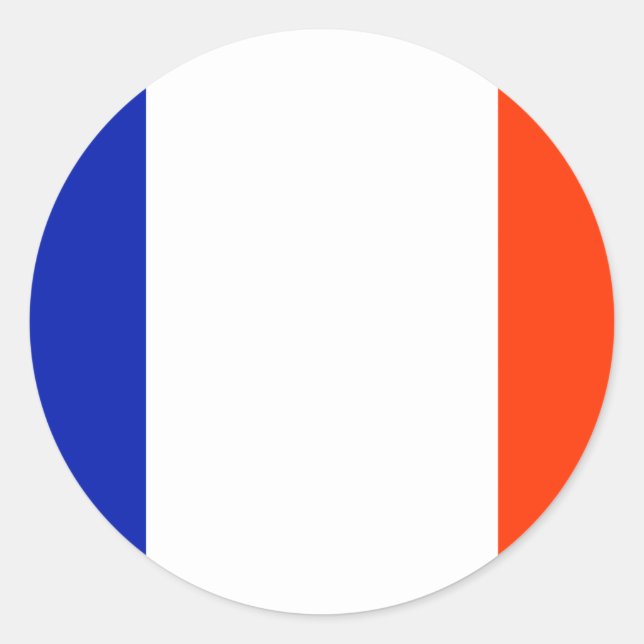 Sticker Rond drapeau français (Devant)