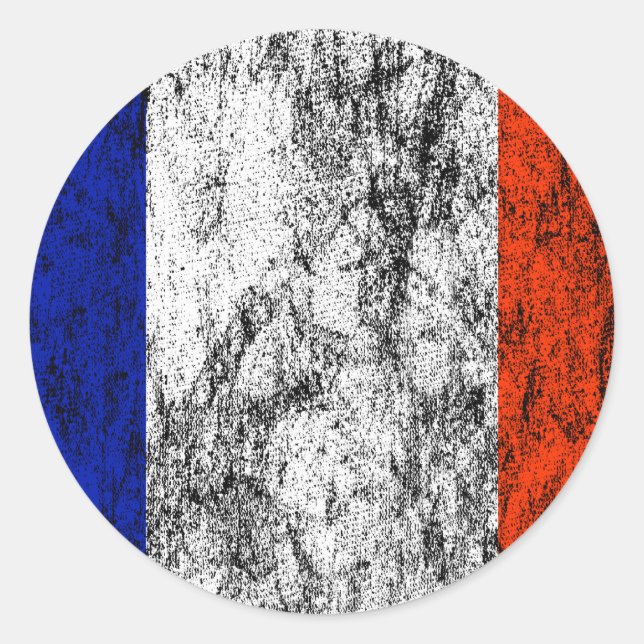 Sticker Rond drapeau français (Devant)