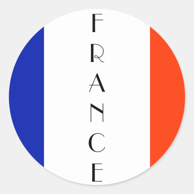 Sticker Rond drapeau français (Devant)