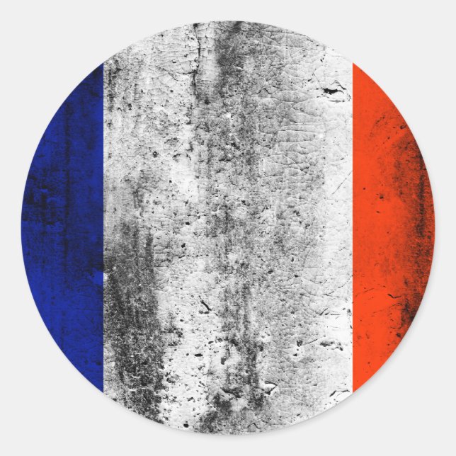 Sticker Rond drapeau français (Devant)
