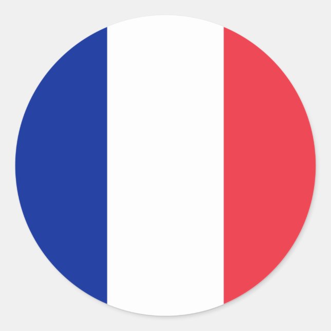 Sticker Rond Drapeau français, Drapeau de France (Devant)