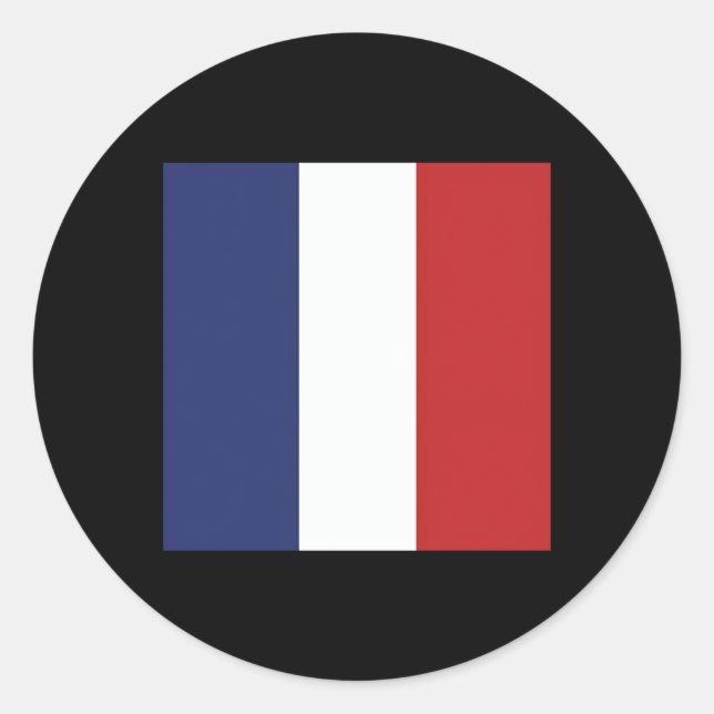 Sticker Rond Drapeau Français France (Devant)
