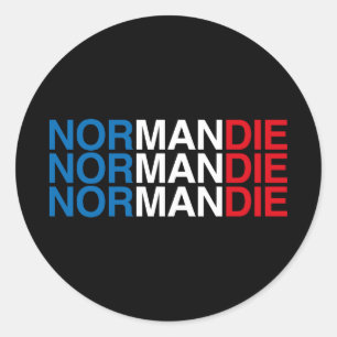 Sticker Rond Drapeau français NORMANDIE